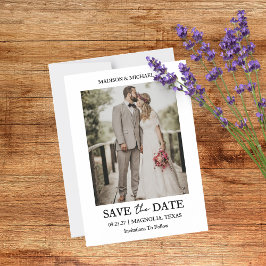 Moderne Script Foto Huwelijk Save The Date Magnetische Uitnodiging