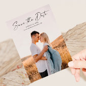 Moderne Script Foto Huwelijk Save The Date Magnetische Uitnodiging