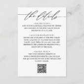 Moderne Script & Foto Huwelijksdetails & QR-Code Informatiekaartje (Voorkant)
