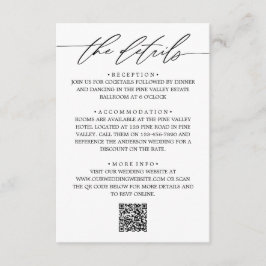 Moderne Script & Foto Huwelijksdetails & QR-Code Informatiekaartje