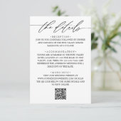 Moderne Script & Foto Huwelijksdetails & QR-Code Informatiekaartje (Staand voorkant)