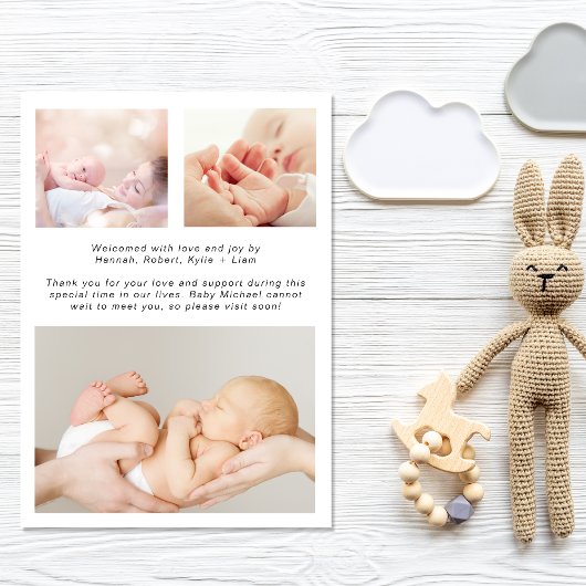 Moderne Script Foto Overlay Geboorte Aankondiging