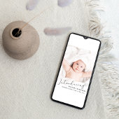 Moderne Script Foto Overlay Geboorte Aankondiging