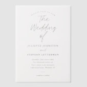 Moderne Script Foto-overlay Trouw Vellum Uitnodigingen (Voorkant)