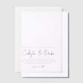 Moderne Script Foto-overlay Trouw Vellum Uitnodigingen (Offset)