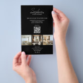 Moderne Script Foto QR Zwart Professionele Zakelij Flyer (Hand)