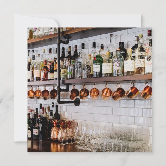 Moderne Script Foto Stock de Bar Koppels Douche 2 Kaart (Achterkant)