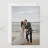 Moderne Script Foto Trouw Elopement Ontvangst Kaart (Voorkant)