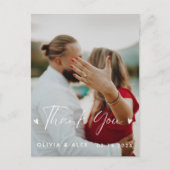 Moderne script foto trouwkaart bedankt briefkaart (Voorkant)