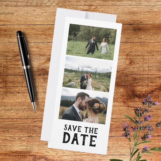 Moderne Script Foto Trouwkaart Save The Date Kaart
