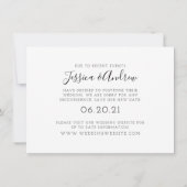 Moderne Script Foto Uitstel Bruiloft Save The Date (Achterkant)