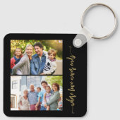 Moderne script fotocollage gepersonaliseerd sleutelhanger (Achterkant)