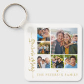 Moderne script fotocollage gepersonaliseerd sleutelhanger (Voorkant)