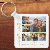 Moderne script fotocollage gepersonaliseerd sleutelhanger (Voorkant)