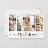 Moderne Script-fotocollage kerstfeestkaart Kaart (Voorkant)