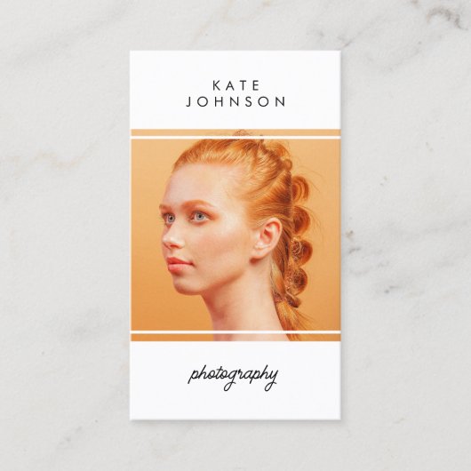 Moderne Script Fotograaf QR Code Social Media Visitekaartje (Voorkant)