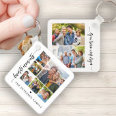Moderne script fotokollage gepersonaliseerd sleutelhanger