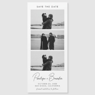 Moderne Script Fotostrip Magnetische bruiloft