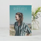 Moderne Script Full Bleed Afstuderen Foto Universi Aankondiging (Staand voorkant)