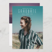 Moderne Script Full Bleed Afstuderen Foto Universi Aankondiging (Voorkant / Achterkant)