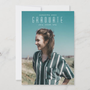 Moderne Script Full Bleed Afstuderen Foto Universi Aankondiging