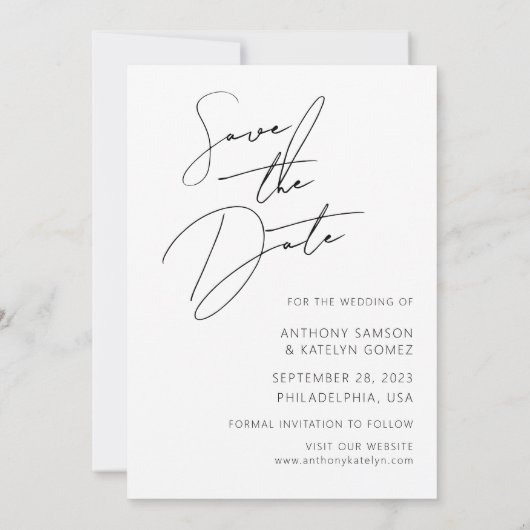 Moderne Script Funny Free Drinken Wedding Photo Save The Date (Achterkant)