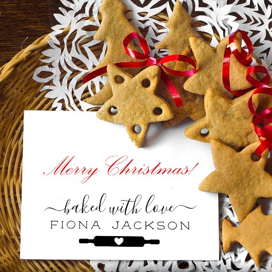 Moderne Script Gebakken Met Liefde Maak Je Eigen Rubberstempel