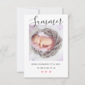 Moderne Script Geboorte Aankondiging met Foto's (Voorkant)