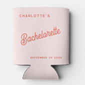 Moderne script gepersonaliseerd vrijgezellenfeest blikjeskoeler (Achterkant)