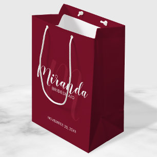 Moderne script gepersonaliseerde bruidsmeisje bord medium cadeauzakje