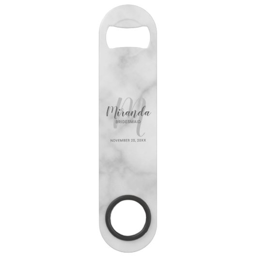 Moderne script gepersonaliseerde bruidsmeisje speed flessenopener (Voorkant)