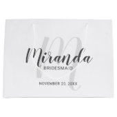 Moderne script gepersonaliseerde bruidsmeisjes groot cadeauzakje (Voorkant)