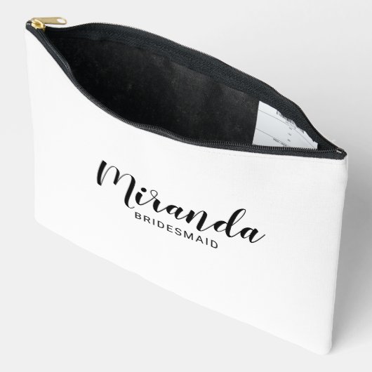 Moderne script gepersonaliseerde bruidsmeisjesnaam etui (Open)
