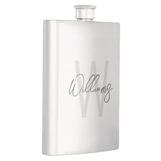 Moderne script gepersonaliseerde monogram en naam flacon (Rechts)