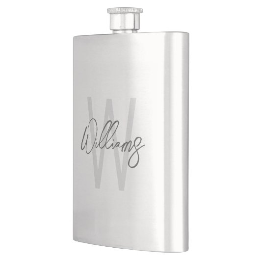 Moderne script gepersonaliseerde monogram en naam flacon (Links)