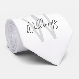 Moderne script gepersonaliseerde monogram en naam stropdas