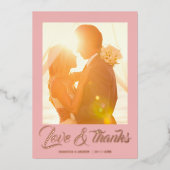 Moderne script gepersonaliseerde trouwkaart bedank folie uitnodiging (Voorkant)