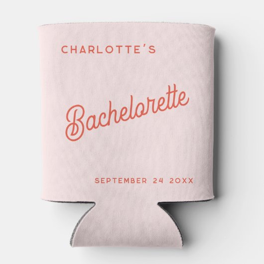 Moderne script gepersonaliseerde vrijgezellenfeest blikjeskoeler (Achterkant)