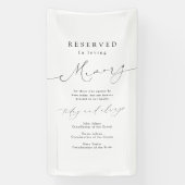 Moderne script gereserveerde stoel Ter nagedachten Spandoek (Verticaal)