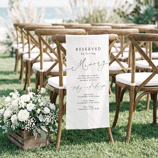 Moderne script gereserveerde stoel Ter nagedachten Spandoek