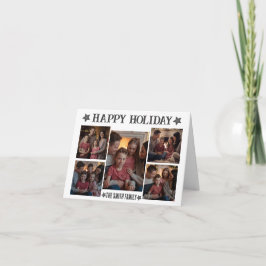 Moderne Script Gevouwen 5 Foto's Prettig Kerstfees Kaart