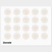 Moderne Script Gold Cream-kerstterugzendadres Ronde Sticker (Vel)