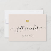 Moderne Script Gold Logo Cadeaubonnen Certificaat (Voorkant)