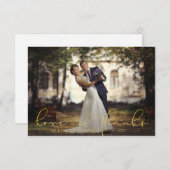 Moderne Script Gold LOVE en BEDANKT Photo Wedding (Voorkant / Achterkant)
