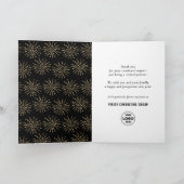 Moderne Script Gold Silver Fireworks Business Feestdagen Kaart (Binnen)