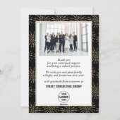 Moderne Script Gold Silver Fireworks Business Foto Feestdagenkaart (Achterkant)