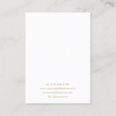 Moderne Script Gold White Jewelry Earring Display Visitekaartje (Achterkant)