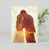 Moderne script goud folie bruiloft bedankkaart uitnodiging (Staand Voorkant)