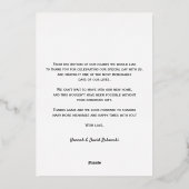 Moderne script goud folie bruiloft bedankkaart uitnodiging (Achterkant)