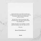 Moderne script goud folie trouw dank je kaart (Achterkant)